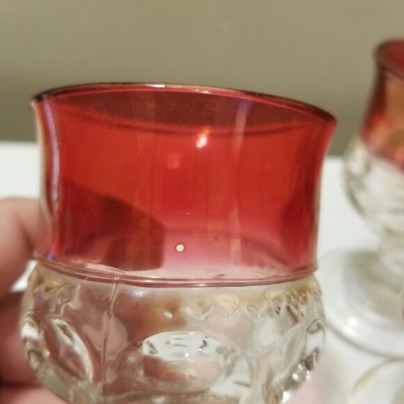 Indiana Glass Kings Crown Ruby Red/Cranberry Thumbprint Glass, Medium, Set of 4 - Picture 8 of 8
